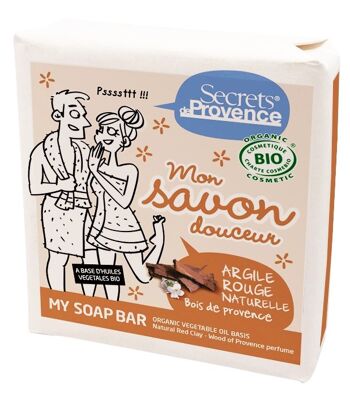 Savon certifié bio à l'Argile rouge naturelle / parfum bois Provence  - papier