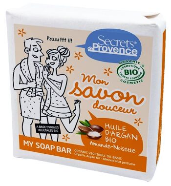 Savon certifié bio à l'Huile d'Argan bio / parfum amande noisette -  papier