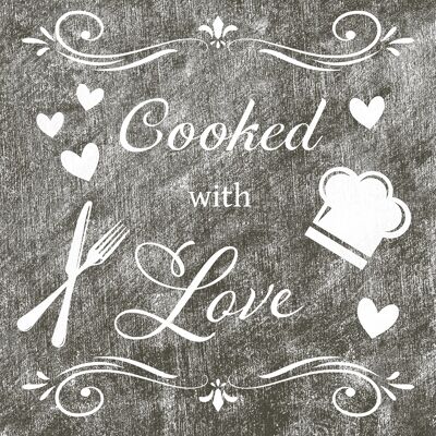 Napkin Cooked with Love from Linclass® Airlaid 40 x 40 cm, 12 pieces