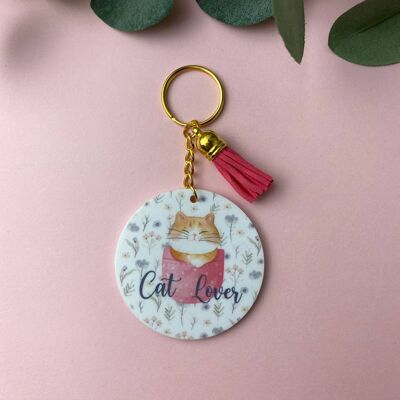 Lot 5 Cat Lover Keychains