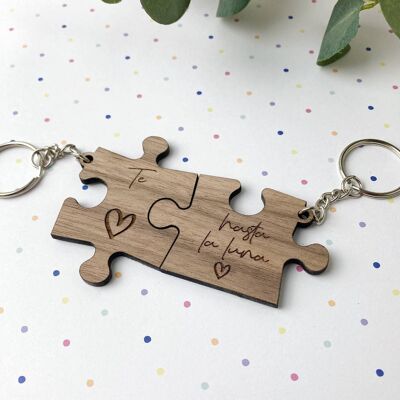 Double puzzle-shaped keychain model 2