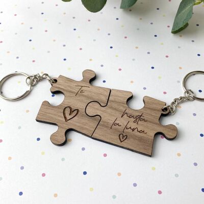 Double puzzle-shaped keychain model 2