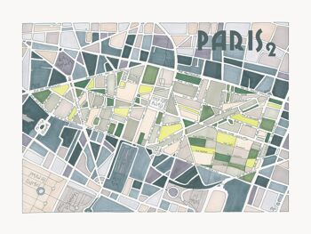 Affiche Illustration Plan du 2ème arrondissement de PARIS 4