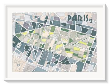 Affiche Illustration Plan du 2ème arrondissement de PARIS 1