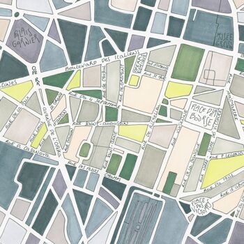 Affiche Illustration Plan du 2ème arrondissement de PARIS 2