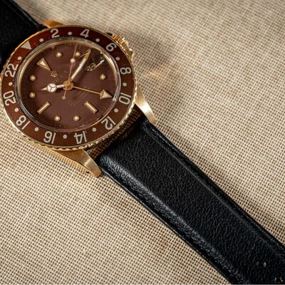 SMOOTH LEATHER STRAP black