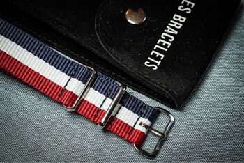 BRACELET NATO Bleu blanc et rouge 4