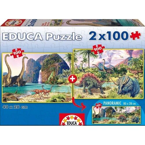 Puzzle Educa 100 x 2 DinoWorld