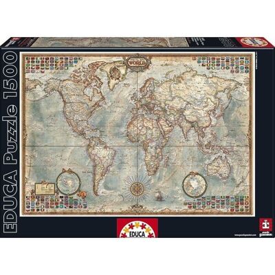 Puzzle Educa 1500 piezas Mapa mundo