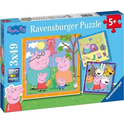 Peppa Pig Puzzle triple 3x49 piezas