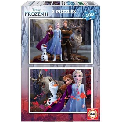 Frozen Puzzle doble 2x100piezas
