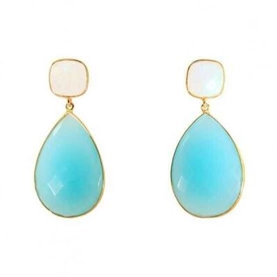Lissie moonstone and light blue earrings