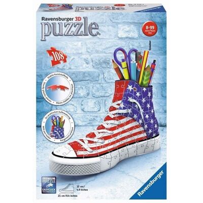 Puzzle 3D zapatilla  portalapices 108 piezas