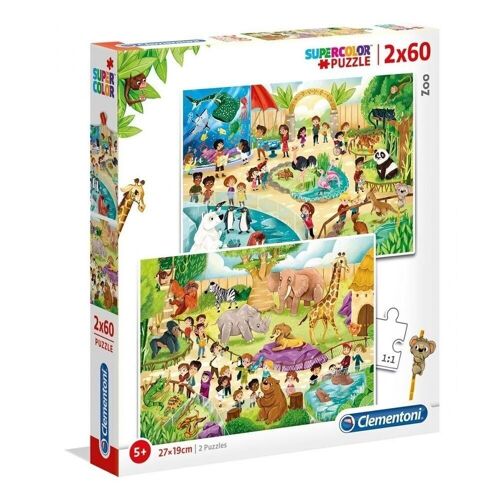 Puzzle doble 2x60 piezas Zoo