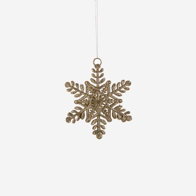 Snowflake champagne christmas ornament
