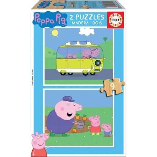 Peppa Pig Puzzle madera doble 2x9
