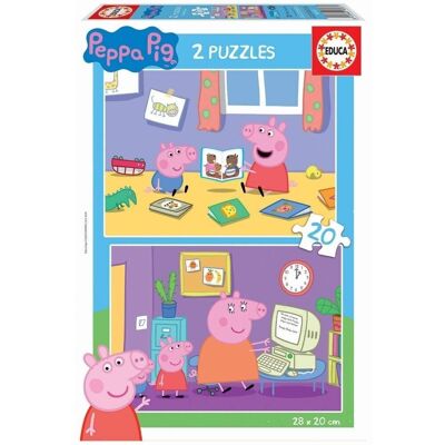 Peppa Pig Puzzle doble 2x20