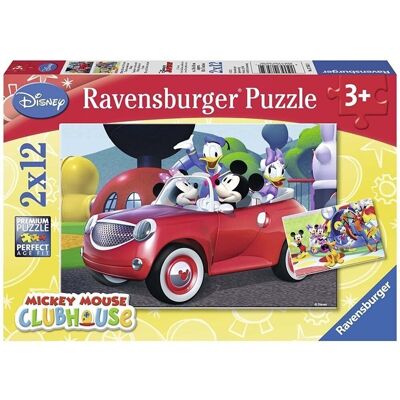 Mickey,Minnie Puzzle doble 12 piezas