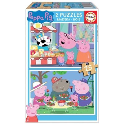 Peppa Pig puzzle madera 2x25