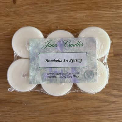 Soy Wax Tealights Bluebells in Spring