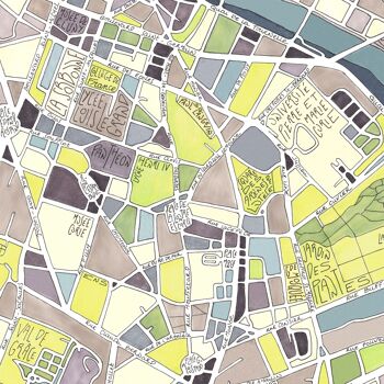 Affiche Illustration Plan du 5ème arrondissement de PARIS 2