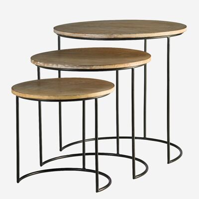 Full moon set of 3 nesting table