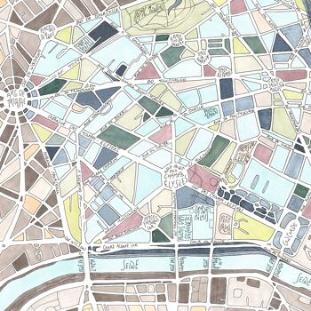 Affiche Illustration du Plan du 8ème arrondissement de PARIS 2