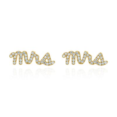 Ettie 'Mrs' Stud Earrings | 18K Gold Plated