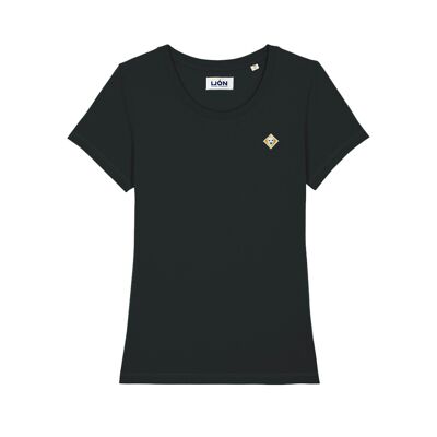 WOMEN'S "BLACK" plain round-neck T-shirt