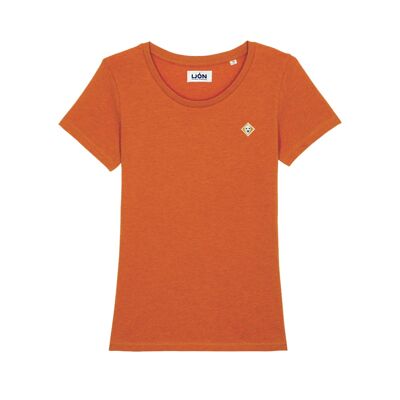 T-shirt girocollo da donna tinta unita "OCRE"