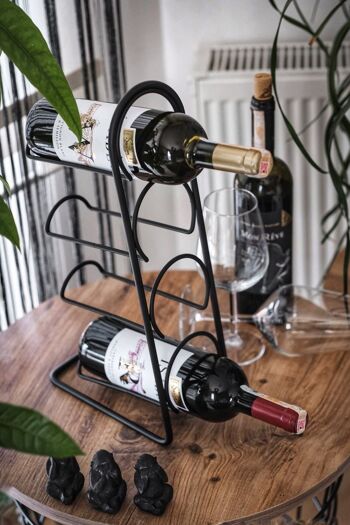 Casier à vin pour 4 bouteilles de vin de Naturn Living | Fil métallique | Métal | Casier à vin design | Porte-bouteilles de vin | Casier à bouteilles pour 4 bouteilles de vin 3