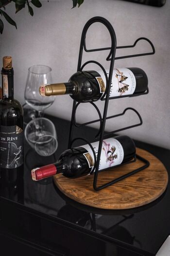 Casier à vin pour 4 bouteilles de vin de Naturn Living | Fil métallique | Métal | Casier à vin design | Porte-bouteilles de vin | Casier à bouteilles pour 4 bouteilles de vin 5