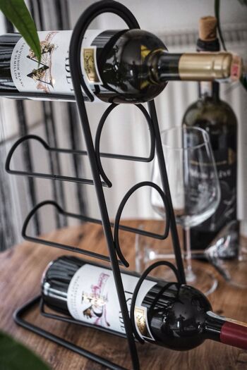 Casier à vin pour 4 bouteilles de vin de Naturn Living | Fil métallique | Métal | Casier à vin design | Porte-bouteilles de vin | Casier à bouteilles pour 4 bouteilles de vin 7