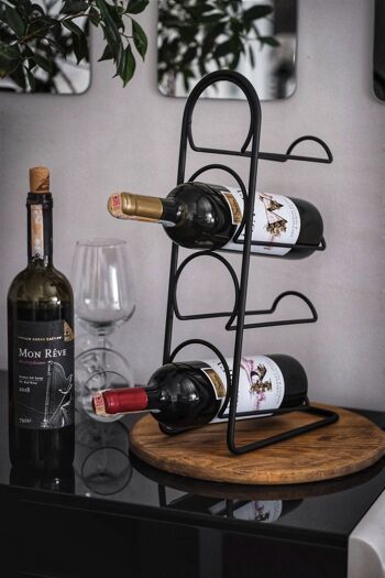 Casier à vin pour 4 bouteilles de vin de Naturn Living | Fil métallique | Métal | Casier à vin design | Porte-bouteilles de vin | Casier à bouteilles pour 4 bouteilles de vin 8