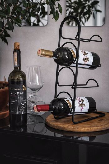 Casier à vin pour 4 bouteilles de vin de Naturn Living | Fil métallique | Métal | Casier à vin design | Porte-bouteilles de vin | Casier à bouteilles pour 4 bouteilles de vin 9