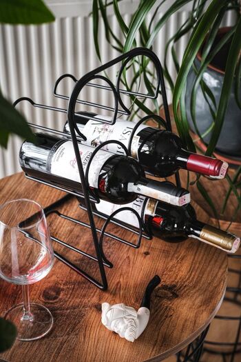 Casier à vin pour 6 bouteilles de vin de Naturn Living | Fil métallique | Métal | Casier à vin design | Porte-bouteilles de vin | Casier à bouteilles pour 6 bouteilles de vin 3