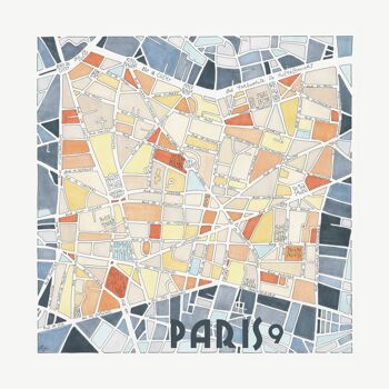 Affiche Illustration du Plan du 9ème arrondissement de PARIS 3