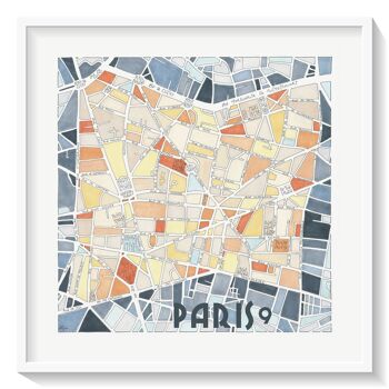 Affiche Illustration du Plan du 9ème arrondissement de PARIS 1
