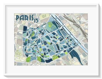 Affiche Illustration du Plan du 13ème arrondissement de PARIS 1