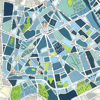 Affiche Illustration du Plan du 13ème arrondissement de PARIS 2