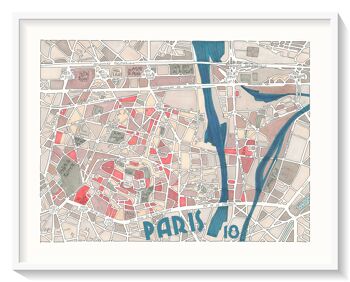 Affiche Illustration Plan du 18ème arrondissement de PARIS 1
