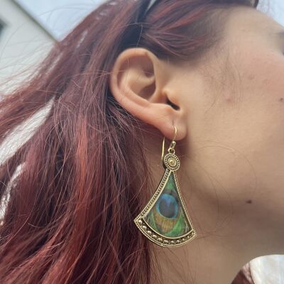 Peacock Earrings - Gold
