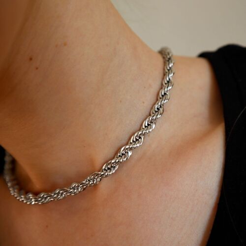 Rope Style Chain Necklace - Silver
