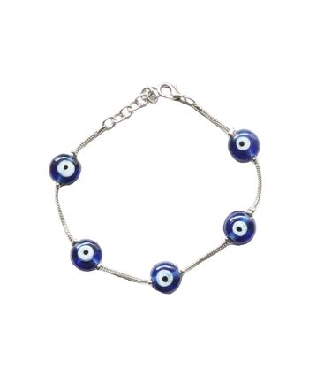 Bracelet de cheville en pierres précieuses bleues 2