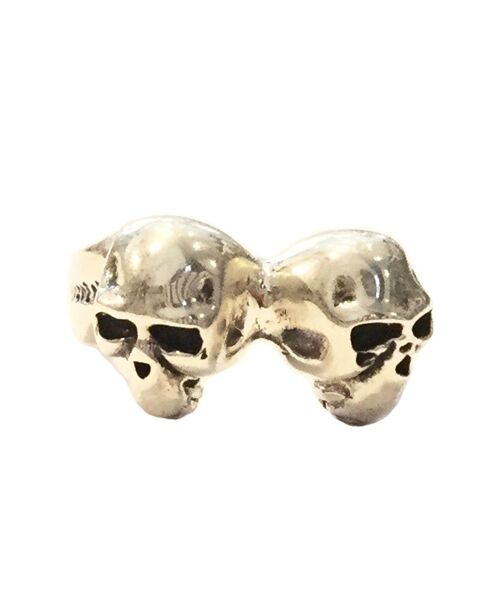 Premium Sterling Silver Double Skull Ring