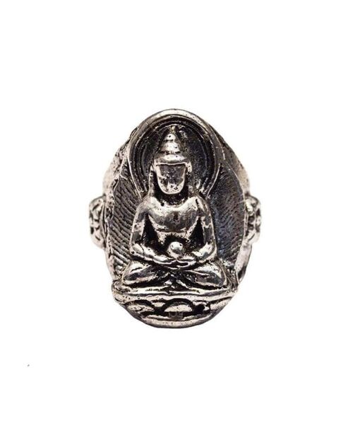Namaste Buddha Ring - Silver