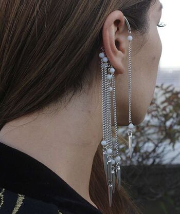 Boucle d'oreille Boho avec perles et pointes - Or 4