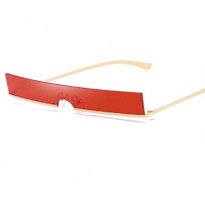 Rechteckige Sonnenbrille im Visor-Stil - Rot
