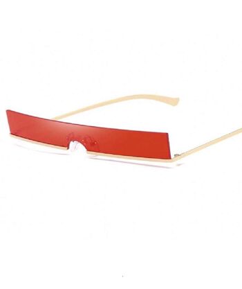 Lunettes de soleil rectangulaires style visière - Rouge 1