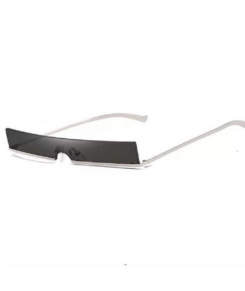 Visor Style Rectangular Sunglasses - Black